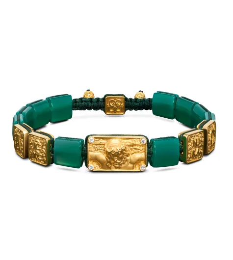 Crucified Jesus Christ Petite Bracelet with Green Jade