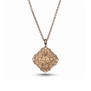 Holy Belt of Virgin Mary Cross-Shaped Pendant in 18K Yellow Gold with Diamonds
