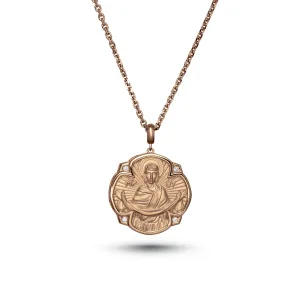 Holy Belt of Virgin Mary Flower-Shaped Pendant in 18K Rose Gold with Diamonds
