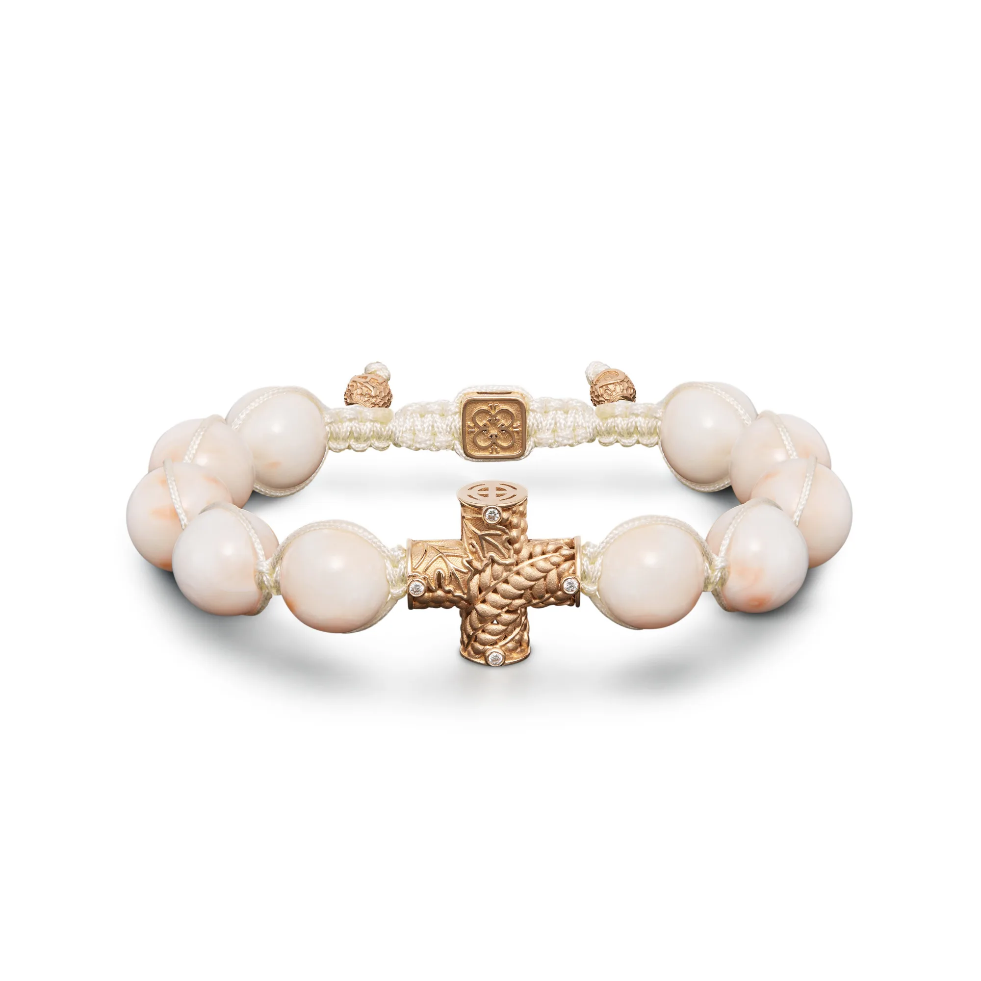 Holy Communion Cross in 18K Yellow Gold, Diamonds and Turquoise Stones