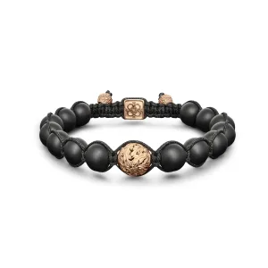 Браслет «Роза Иерихона» из 18-каратного желтого золота и черного оникса