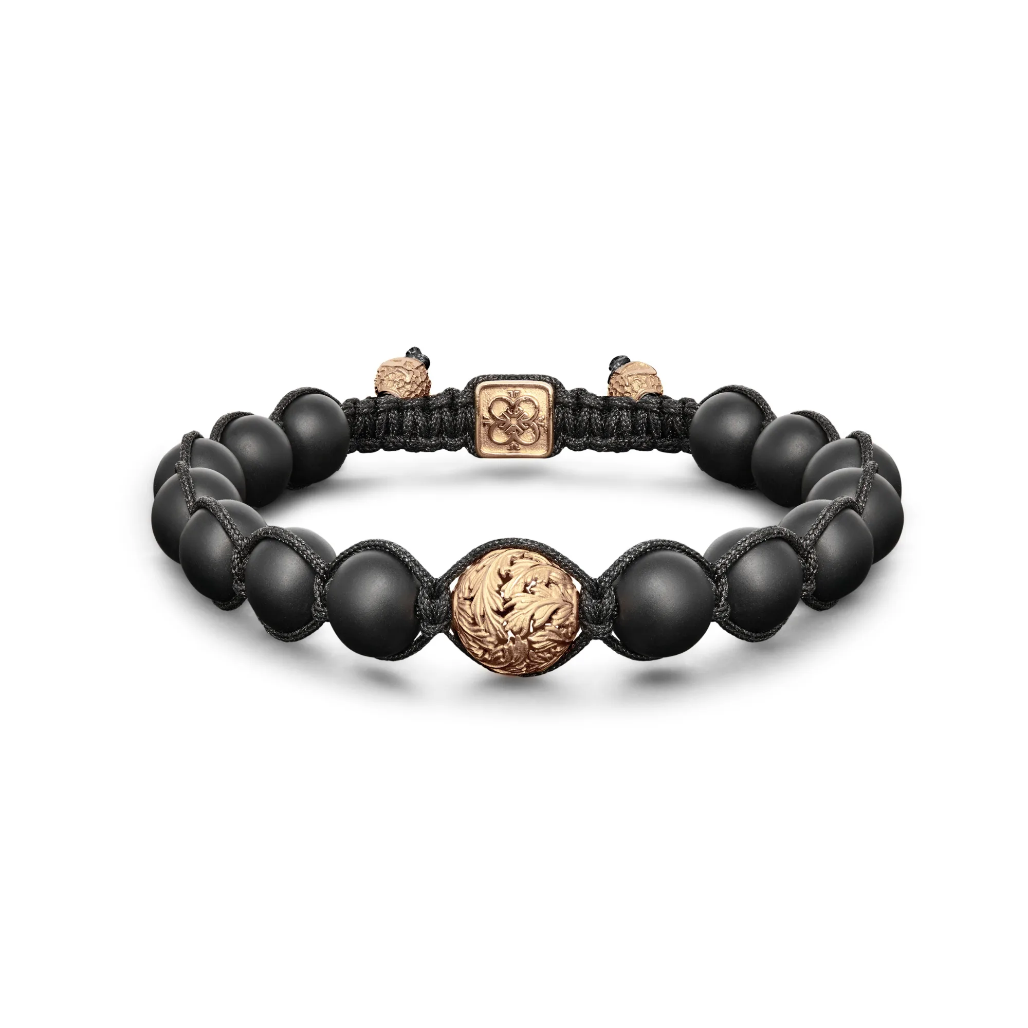 Βραχιολι Ροδο της Ιεριχους σε 18Κ Κιτρινο Χρυσο και Μαυρο Ονυχα