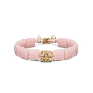 Byzantine Eagle Bracelet in 18K Rose Gold, Diamonds and Pink Opal