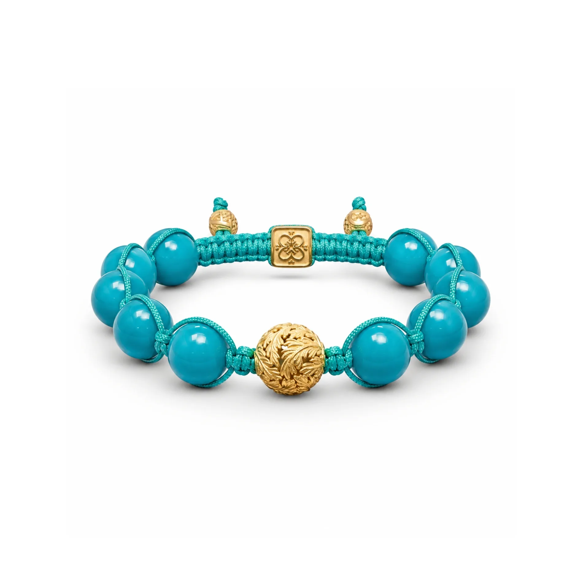 Rose of Jericho Bracelet in 18K Yellow Gold and Arizona Turquoise