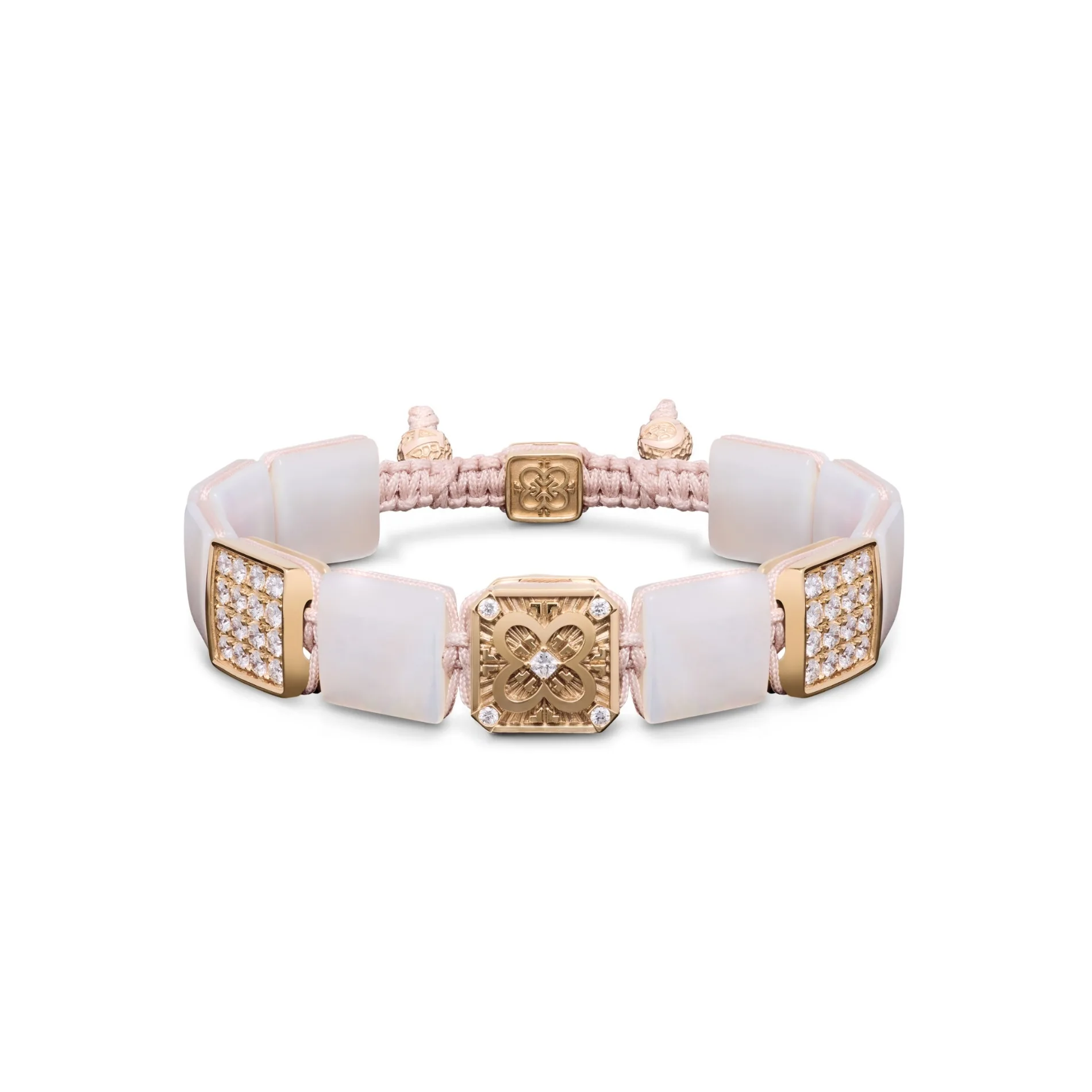 Ζωphora Bracelet in 18K Rose Gold with White Diamonds and Mother of Pearl